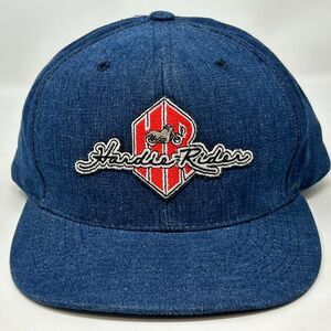 Vintage 90s Hardie Riders Hat Baseball Cap Biker Motorcycle Otto Snapback Blue